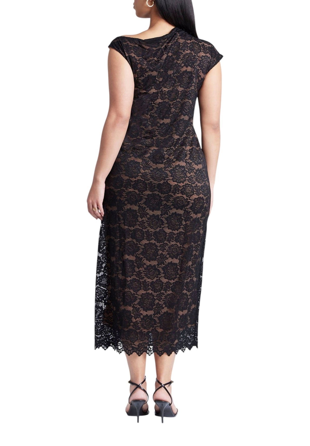 thumbnail image 2 of ELOQUII Women's Plus Size Lace Fitted Midi Dress, 2 of 2
