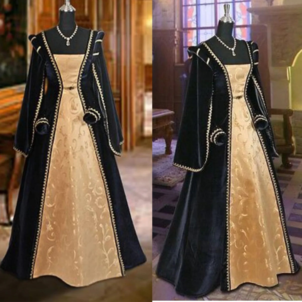 thumbnail image 1 of 15th-16th Century Tudor Dress Queen Anne Boleyn Costume Ball Gown Women Renaissance Theater Costume, 1 of 3