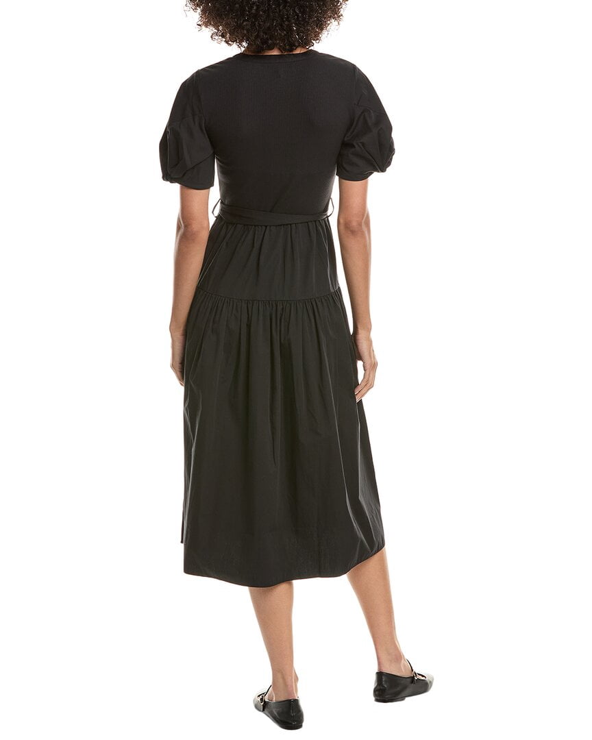 thumbnail image 2 of Derek Lam 10 Crosby womens Natalia Mixed Media Dress, 00, Black, 2 of 3