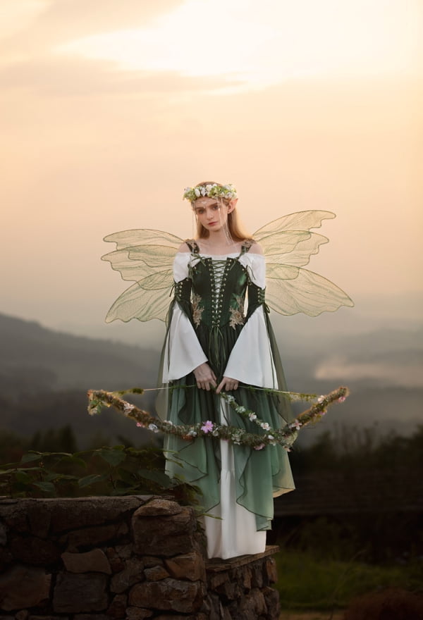 thumbnail image 5 of DAIZBELLA Medieval Renaissance Vintage Dress for Women Elf Style Medieval Dress with Sleeves, XS, 5 of 9