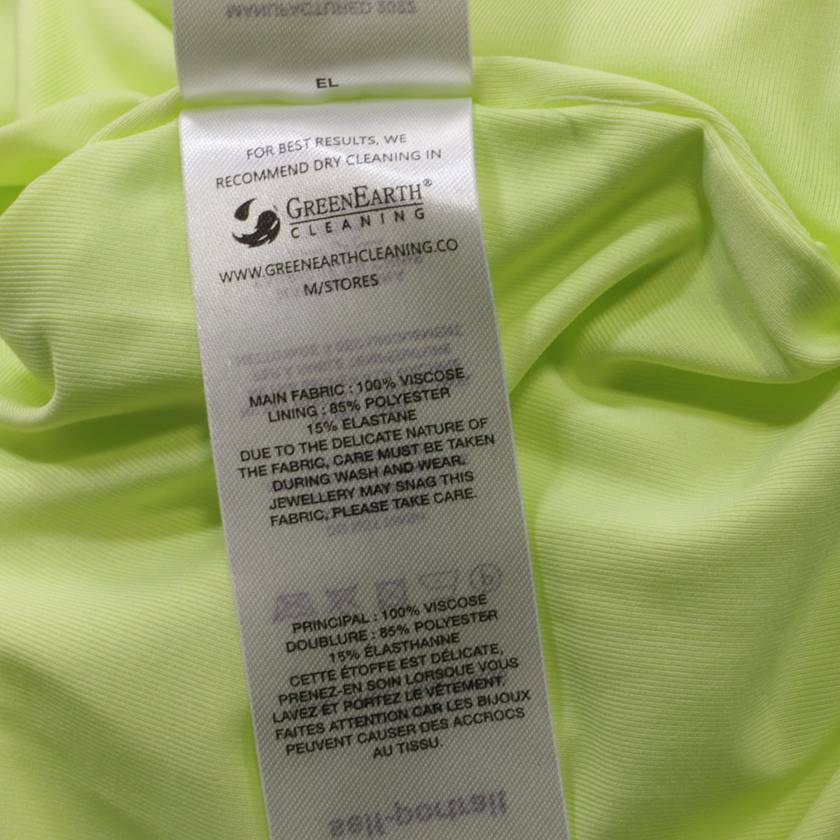 thumbnail image 6 of Pre-Owned Self-Portrait Off-Shoulder Ruched Midi Dress in Lime Green Viscose, 6 of 6