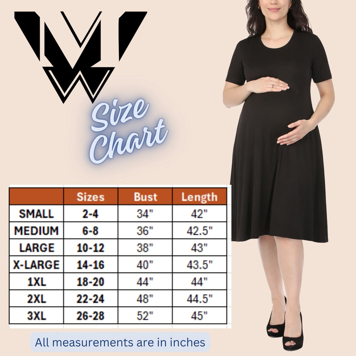 thumbnail image 6 of White Mark Women’s Maternity Short Sleeve Midi A-Line Dress, 6 of 6