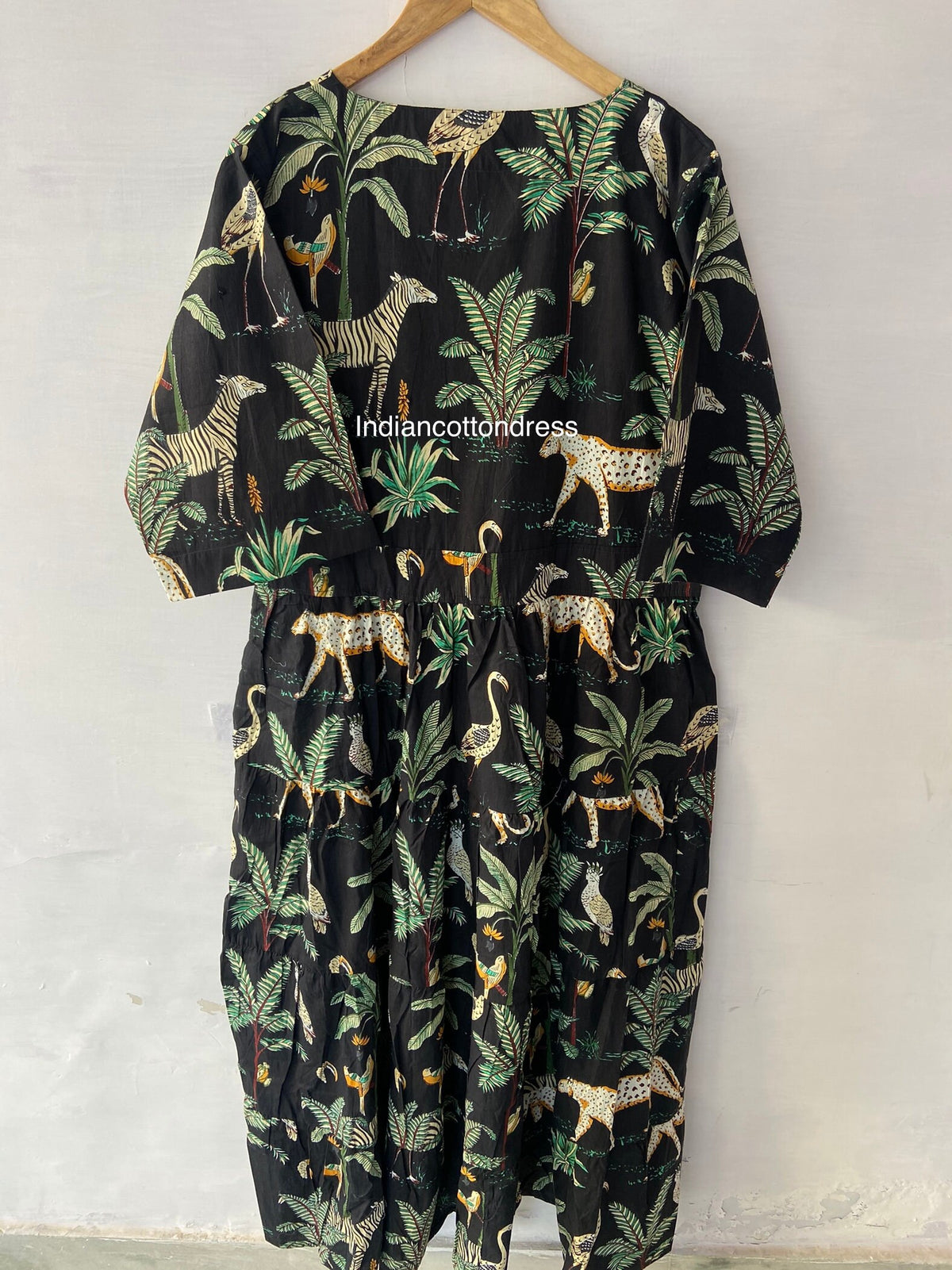 thumbnail image 6 of Black Forest Leopard Printed Cotton Dress, Handblock Dress, Block Printed Dress, Handmade Dresses, 6 of 6