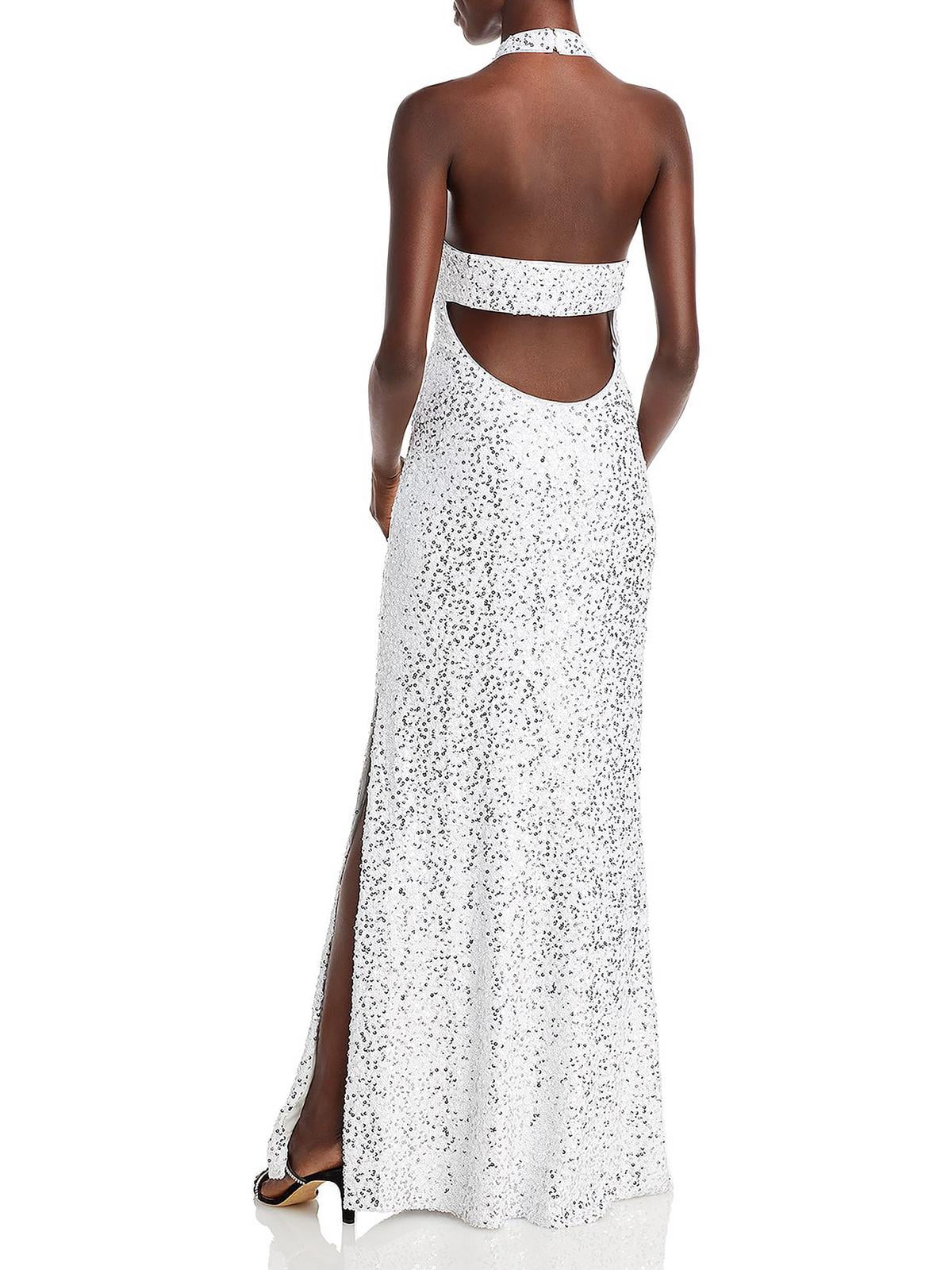 thumbnail image 2 of Aqua Womens Sequined Halter Evening Dress, 2 of 2
