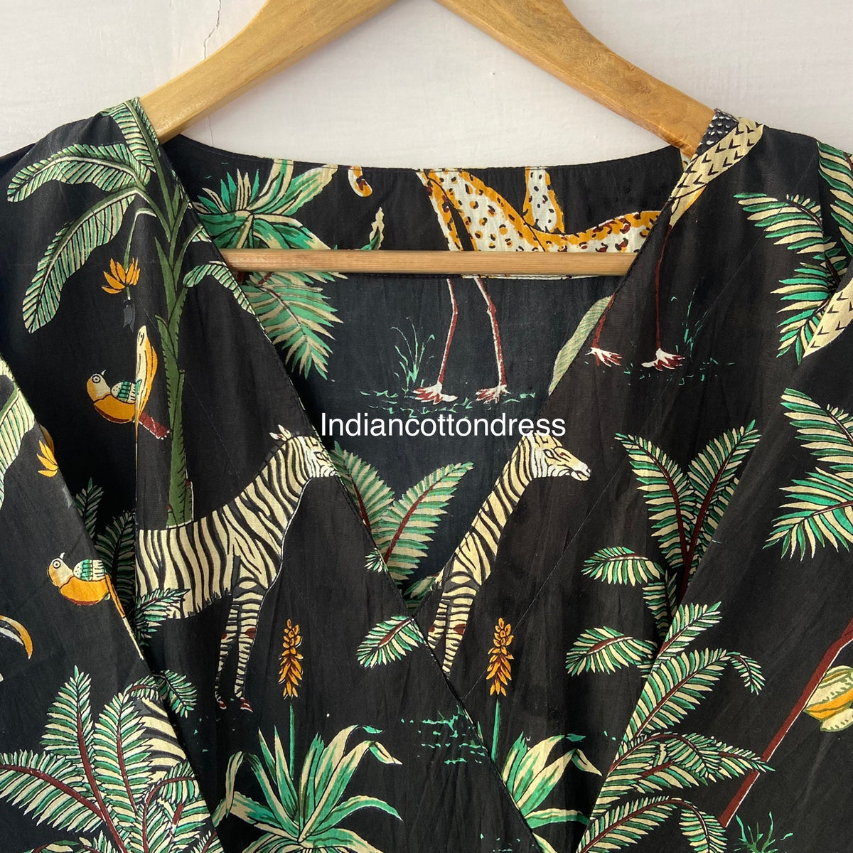 thumbnail image 4 of Black Forest Leopard Printed Cotton Dress, Handblock Dress, Block Printed Dress, Handmade Dresses, 4 of 6