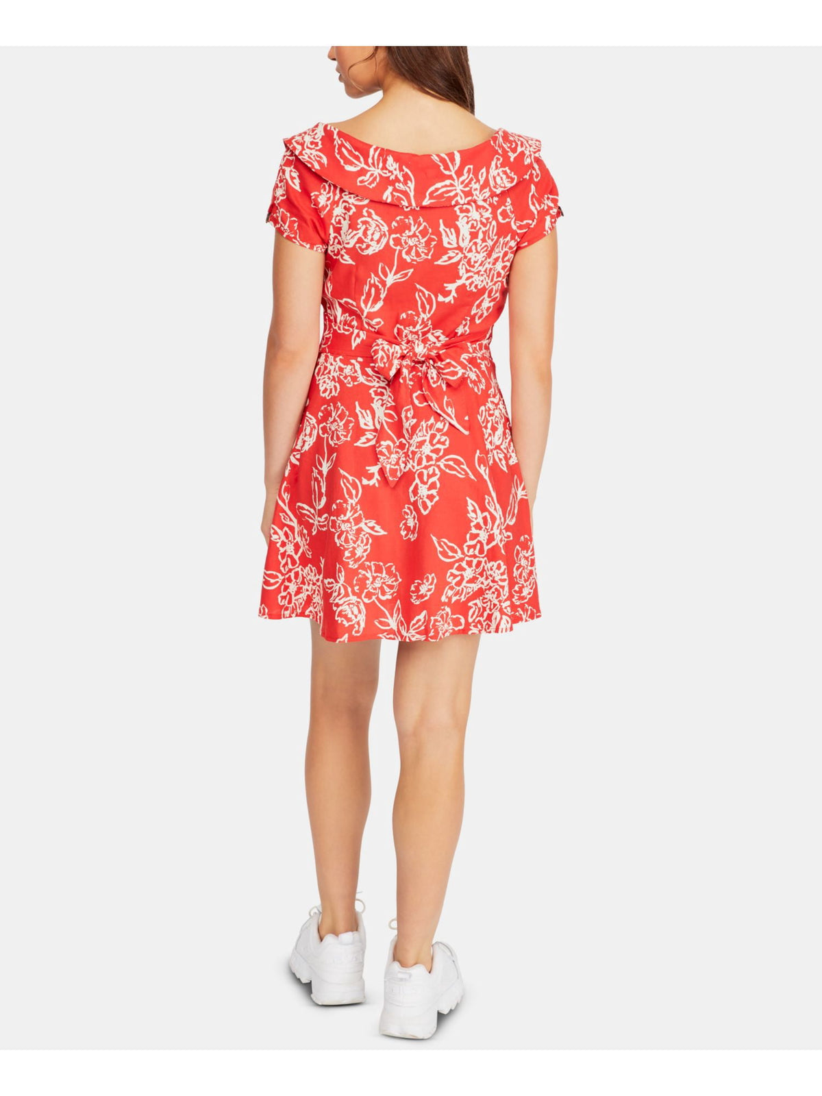 thumbnail image 2 of Free People Womens A Thing Called Love Boho Linen Blend Mini Dress Red 0, 2 of 4
