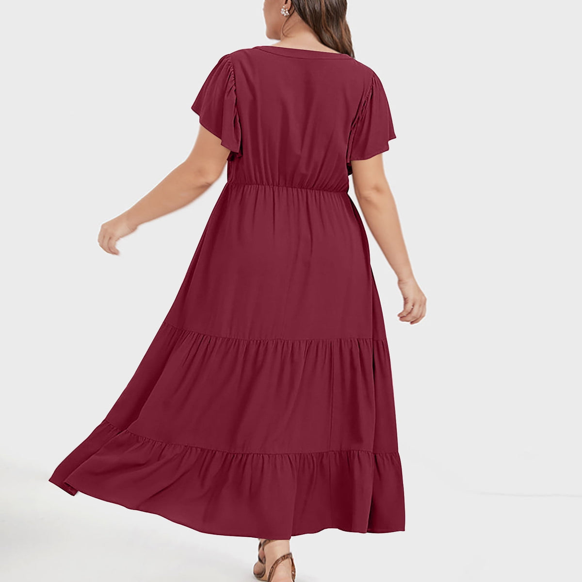 thumbnail image 6 of Awdenio Dresses for Women Plus Size Dress for Women V Neck Summer Casual Sundresses Pocket Sleeveless with Pockets, 6 of 8