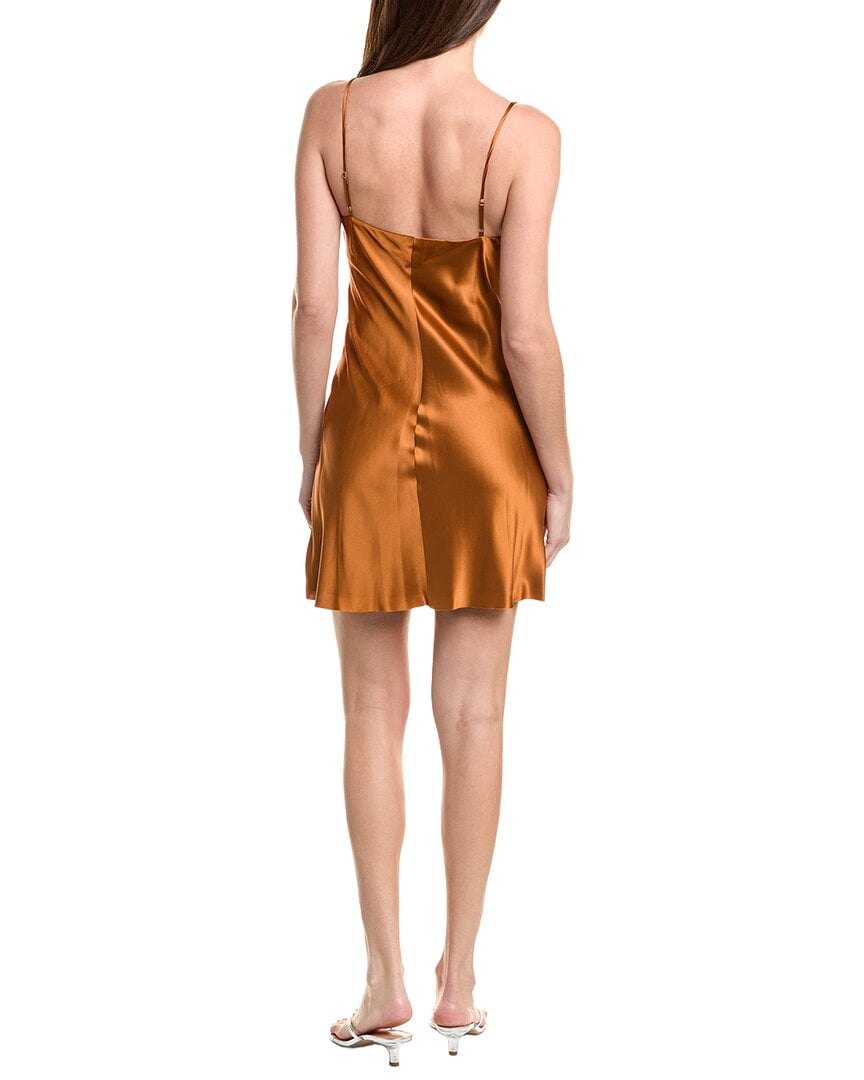 thumbnail image 2 of L’AGENCE womens Zaria Raw Edge Trim Silk Mini Dress, 8, 2 of 3