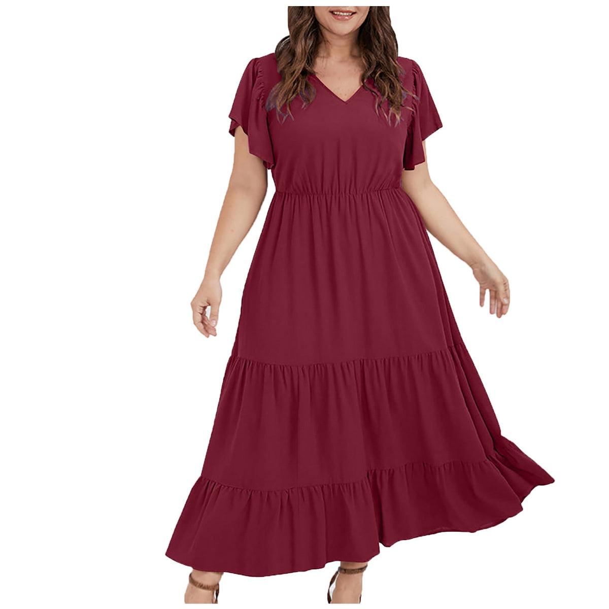 thumbnail image 2 of Awdenio Dresses for Women Plus Size Dress for Women V Neck Summer Casual Sundresses Pocket Sleeveless with Pockets, 2 of 8