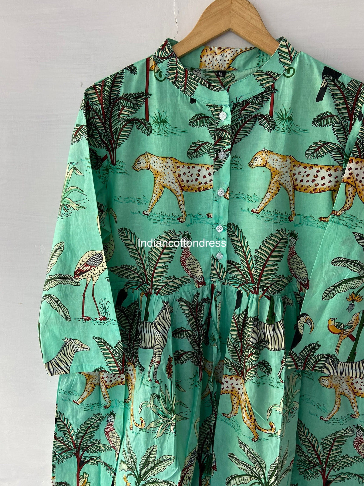 thumbnail image 4 of Forest Leopard Printed Beautiful Summer Dress,Cotton Dress,Hand Print Dress,Handblock Dress,Cotton Dress, Sketer Dress,Circle Dress,Summer, 4 of 8