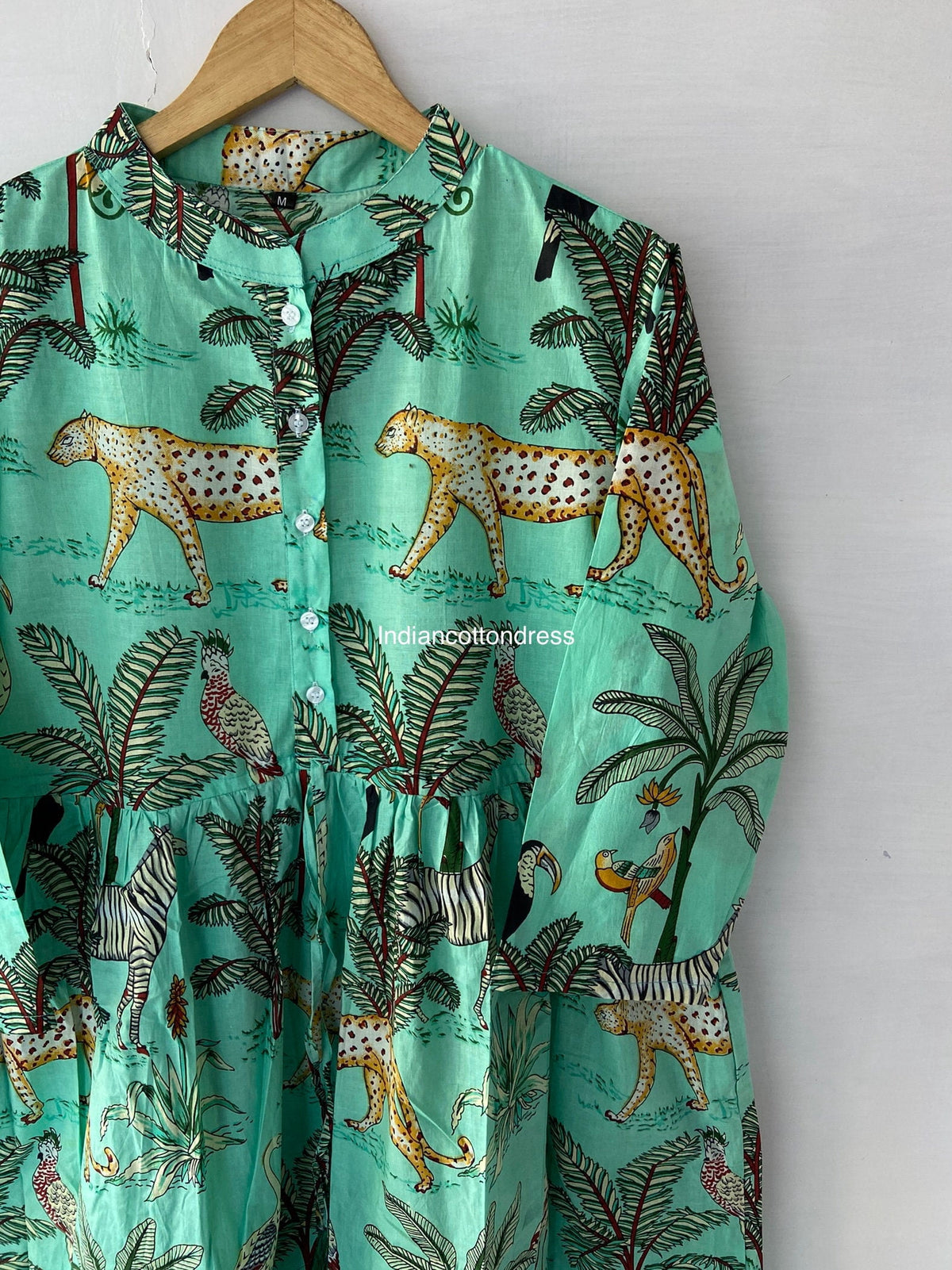 thumbnail image 5 of Forest Leopard Printed Beautiful Summer Dress,Cotton Dress,Hand Print Dress,Handblock Dress,Cotton Dress, Sketer Dress,Circle Dress,Summer, 5 of 8