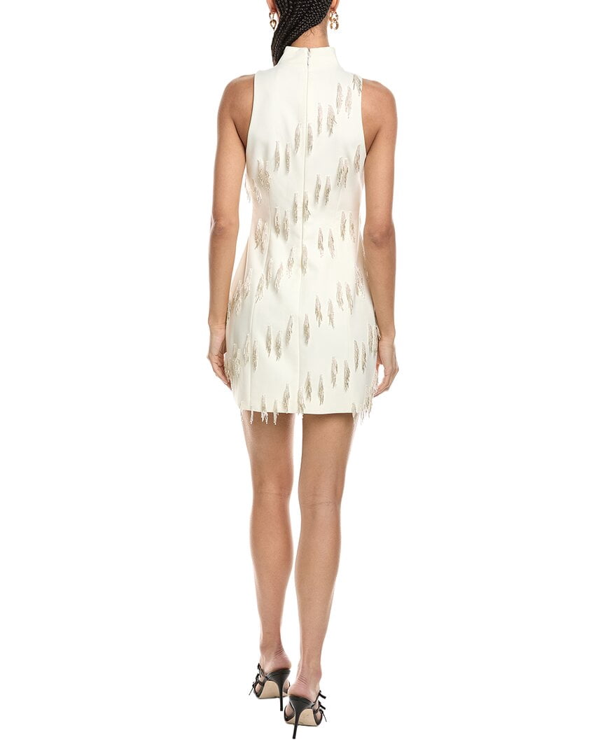 thumbnail image 2 of Cinq à Sept womens Cascade Bugle Micky Mini Dress, 6, White, 2 of 3