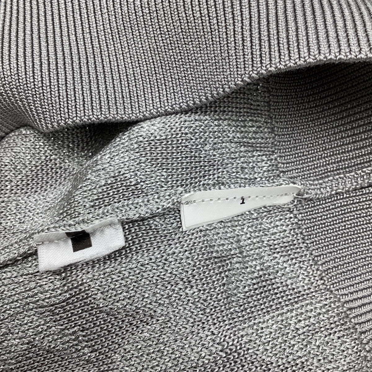 thumbnail image 5 of Pre-Owned Michael Kors Metallic Logo Knitted Mini Dress in Silver Viscose, 5 of 6