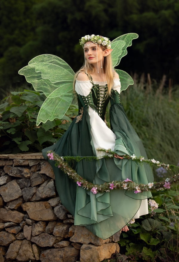 thumbnail image 4 of DAIZBELLA Medieval Renaissance Vintage Dress for Women Elf Style Medieval Dress with Sleeves, XS, 4 of 9