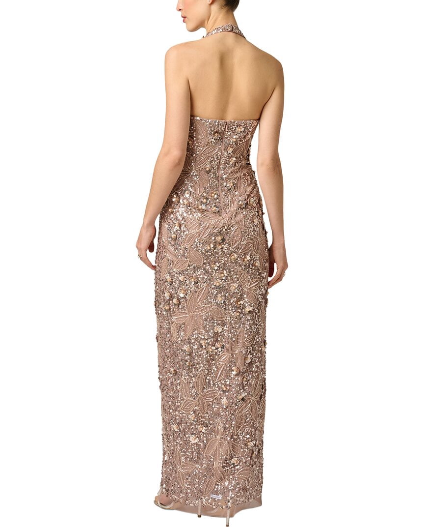 thumbnail image 2 of Aidan Mattox womens Beaded Halter Long Dress, 8, 2 of 4