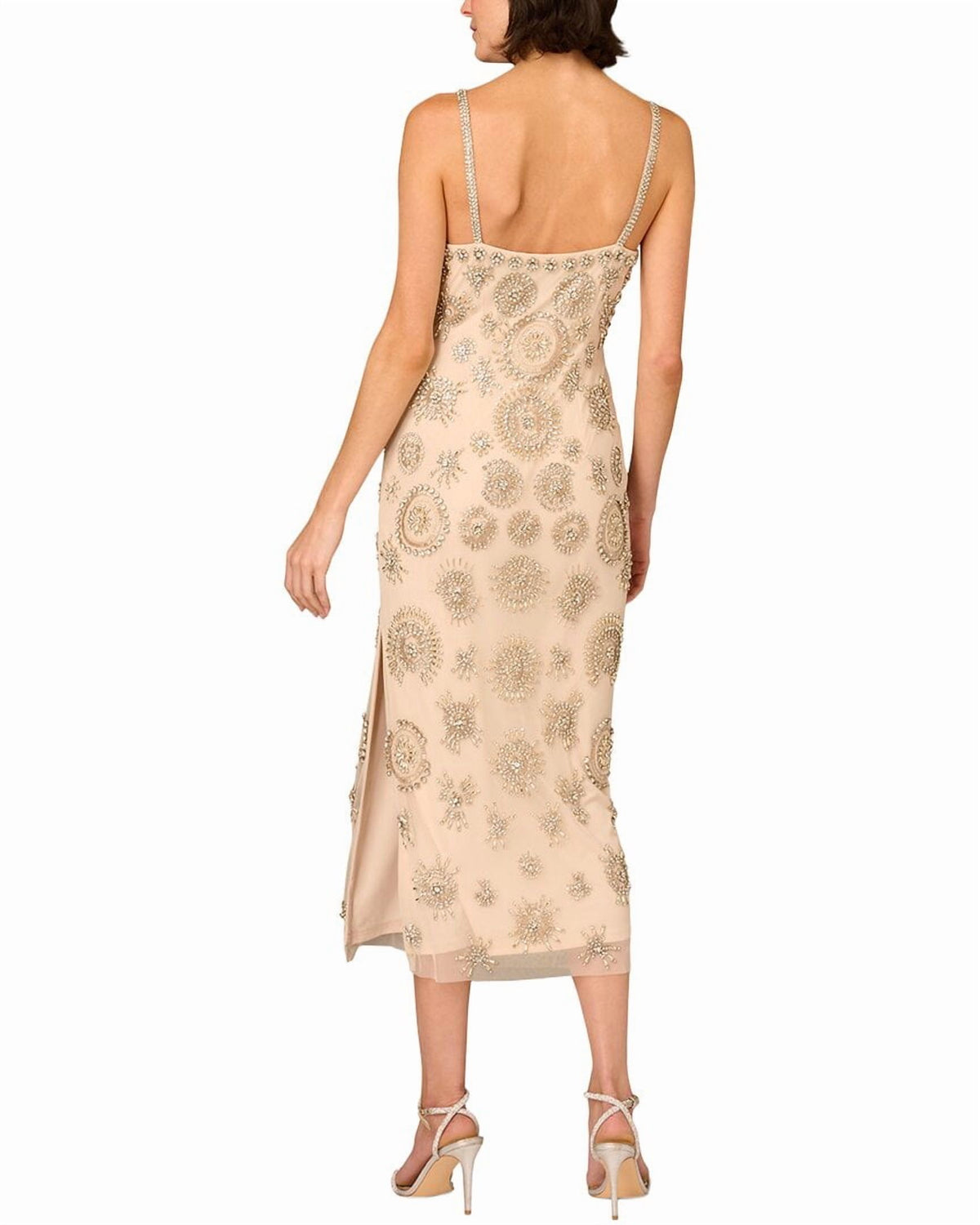 thumbnail image 2 of Aidan Mattox womens Beaded Sleeveless Midi Dress, 10, 2 of 4