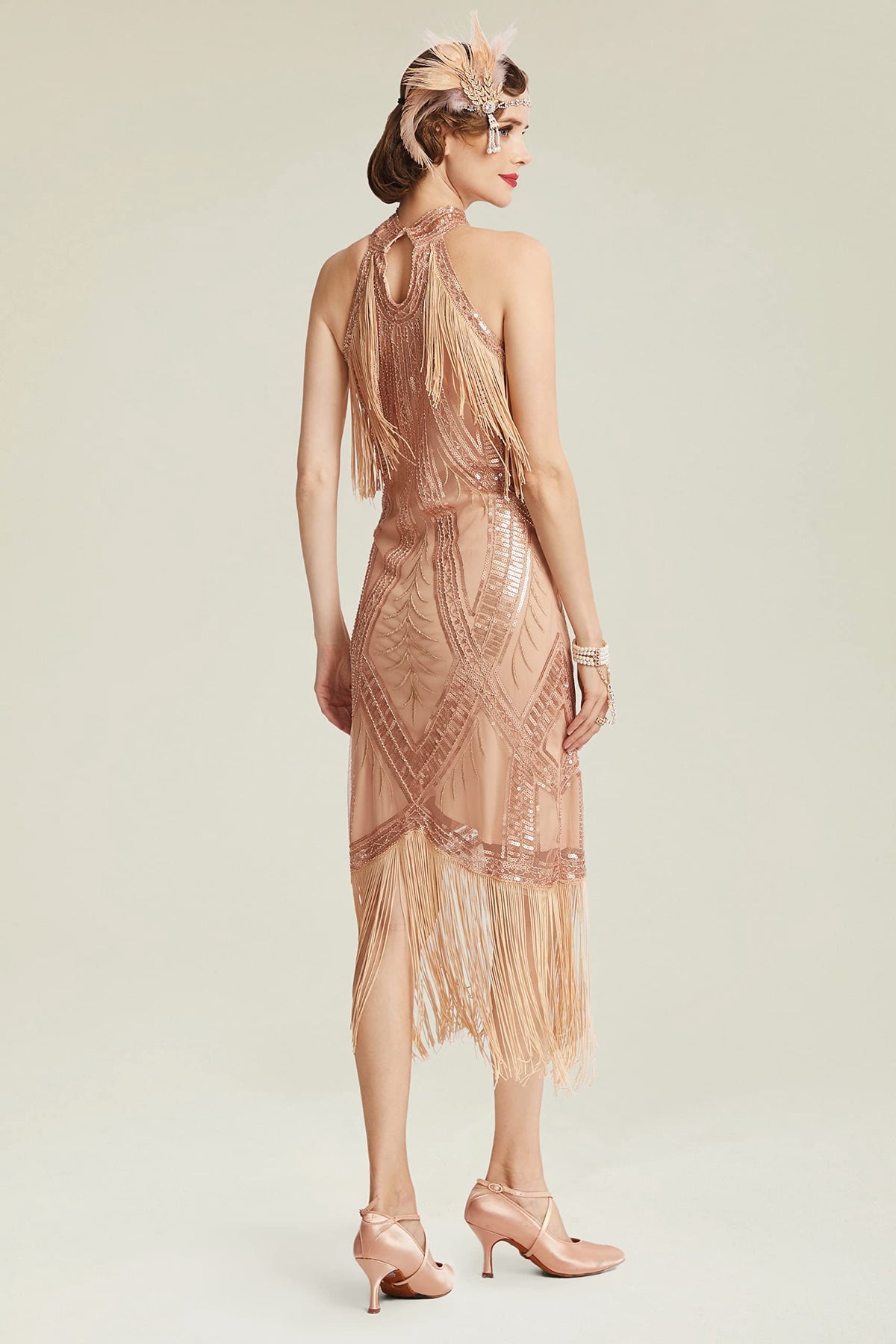 thumbnail image 3 of BABEYOND 1921s Flapper Dress Long Fringed Gatsby Dress Vintage Art Deco Dress, 3 of 7