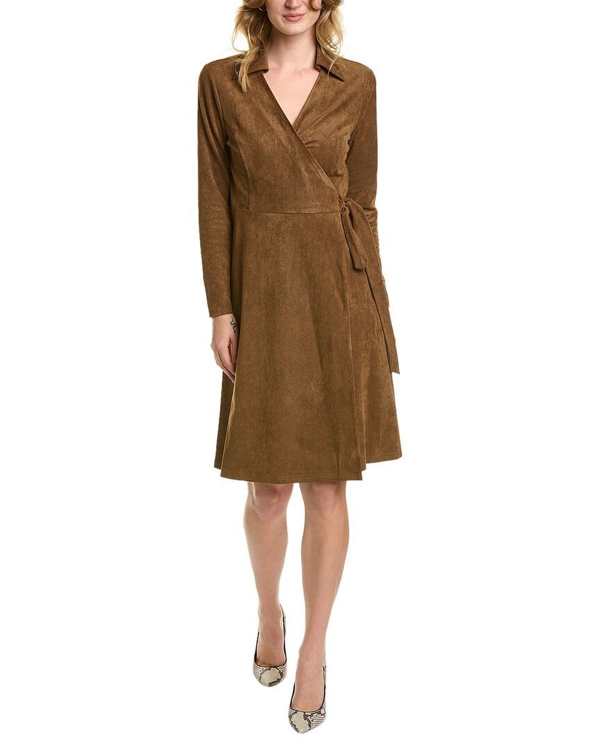 thumbnail image 3 of Brooks Brothers womens Wrap Dress, XS, Brown, 3 of 4