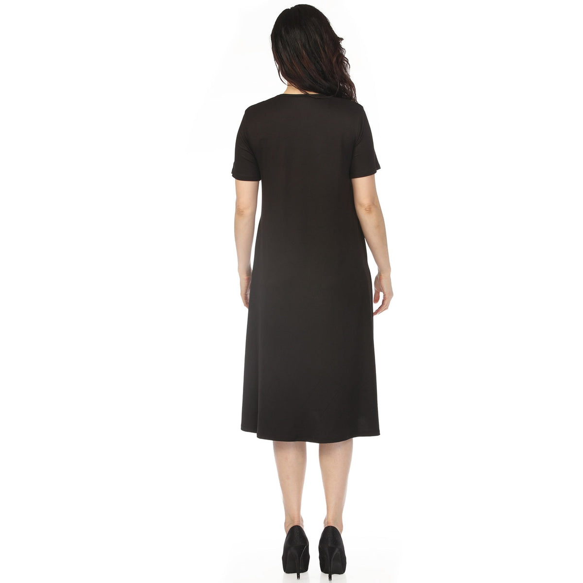 thumbnail image 3 of White Mark Women’s Maternity Short Sleeve Midi A-Line Dress, 3 of 6