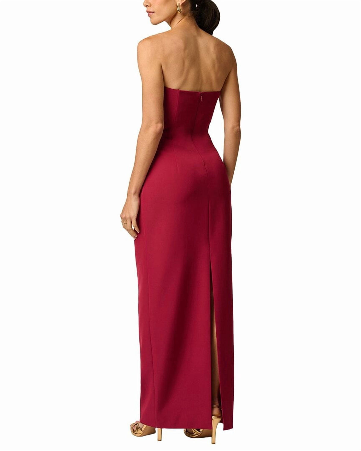thumbnail image 2 of Adrianna Papell womens Stretch Crepe Long Dress, 8, Red, 2 of 4
