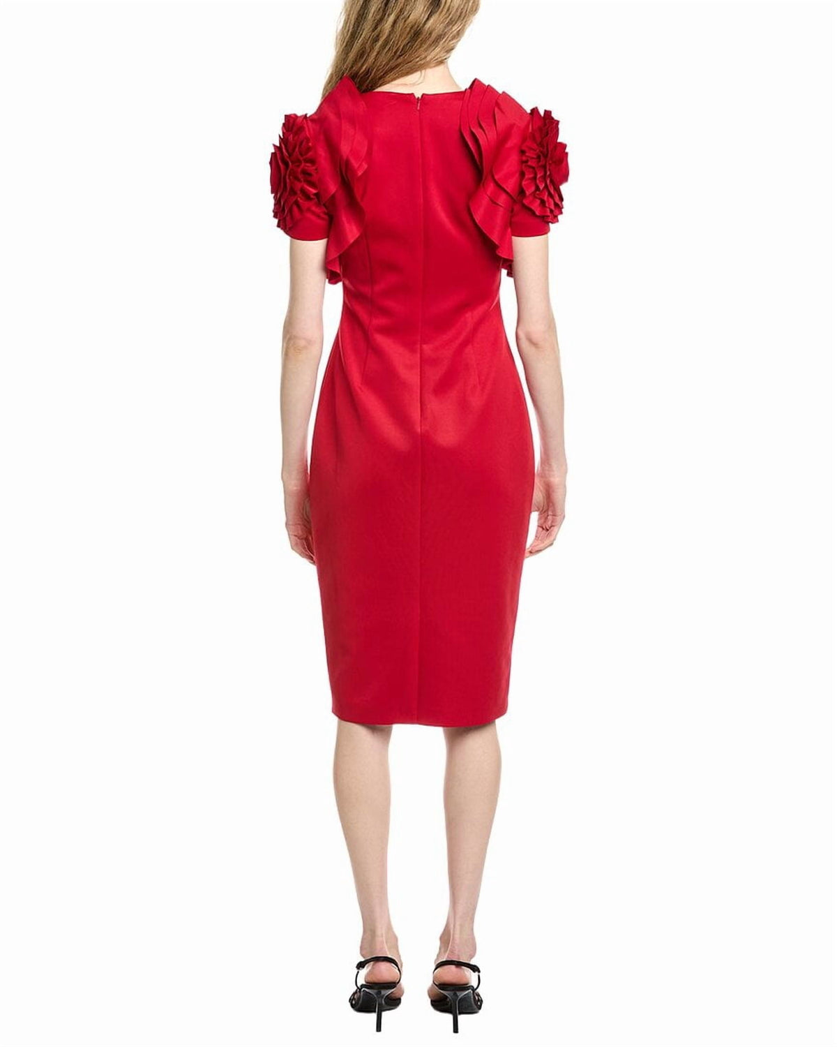thumbnail image 2 of Badgley Mischka womens Rosette Dress, 6, Red, 2 of 4