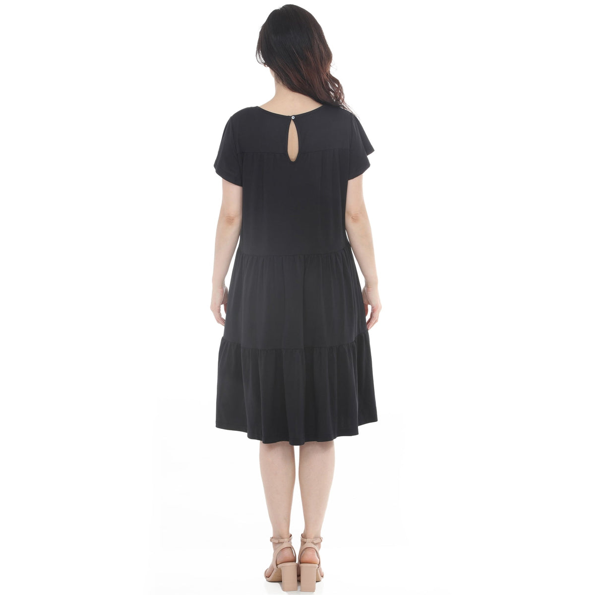 thumbnail image 3 of White Mark Women’s Flutter Sleeve Ruffle Tiered Dress, Sizes S-XL, 3 of 6