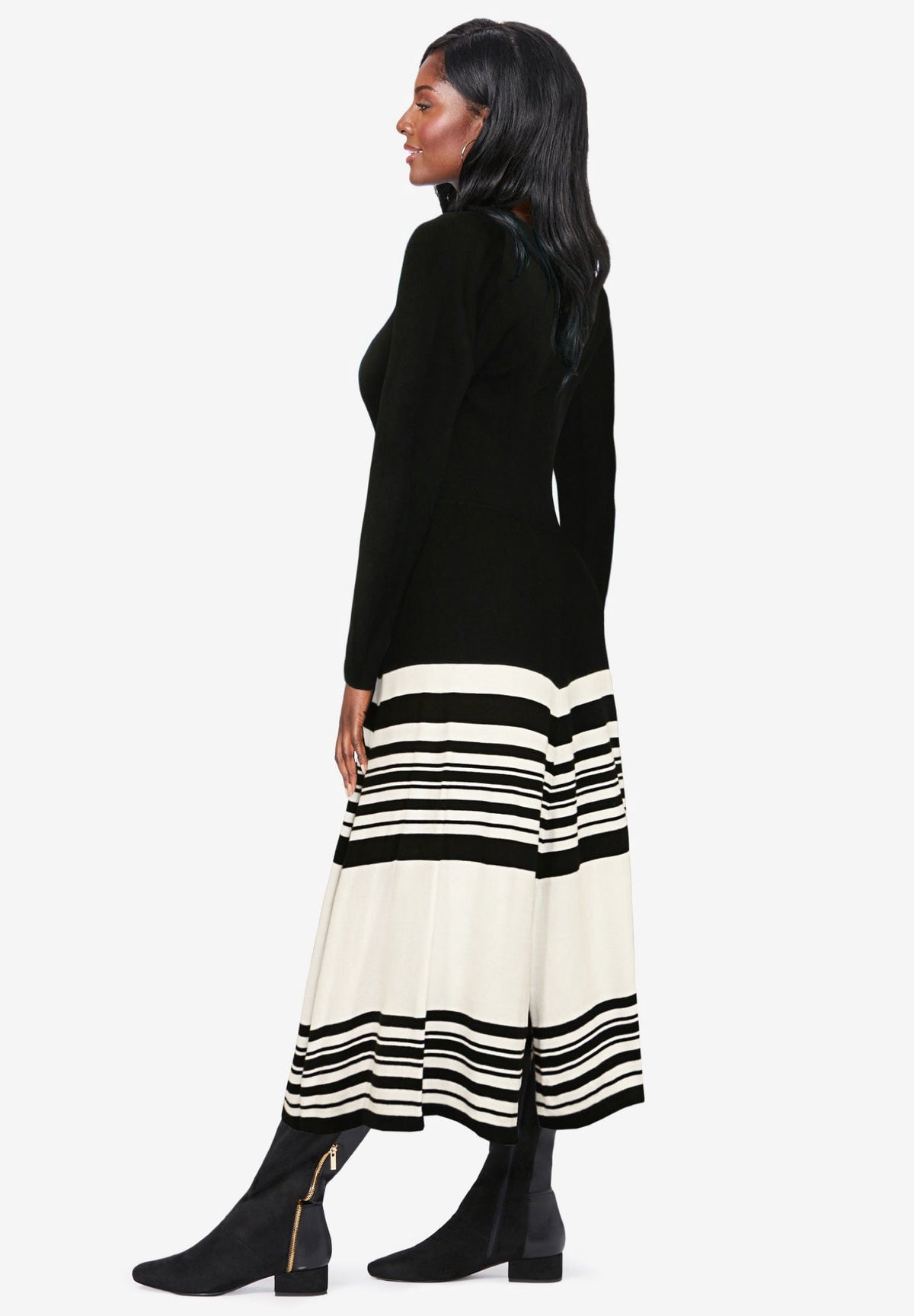 thumbnail image 3 of Jessica London Women's Plus Size Fit And Flare Sweater Dress, 3 of 3