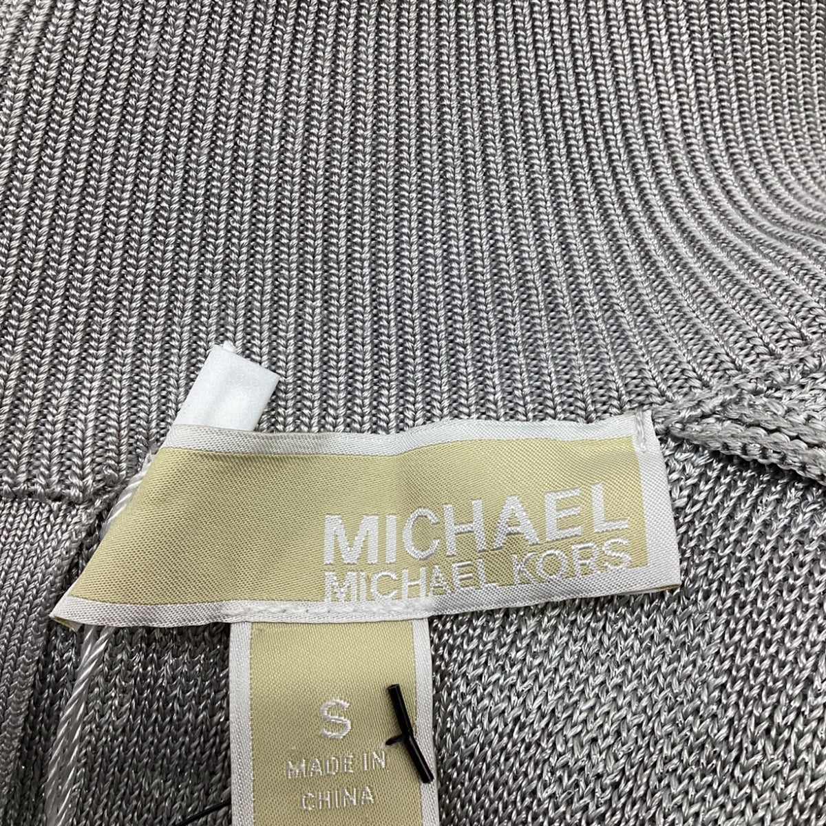 thumbnail image 6 of Pre-Owned Michael Kors Metallic Logo Knitted Mini Dress in Silver Viscose, 6 of 6