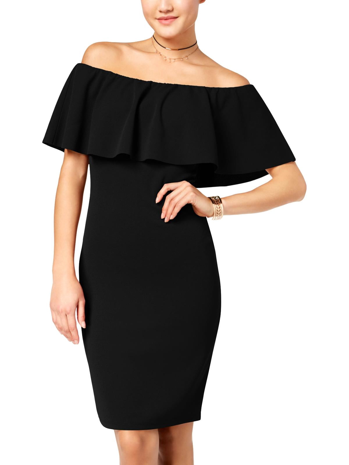 thumbnail image 1 of ALMOST FAMOUS Womens Black Above The Knee Body Con Party Dress Juniors Size: M, 1 of 1