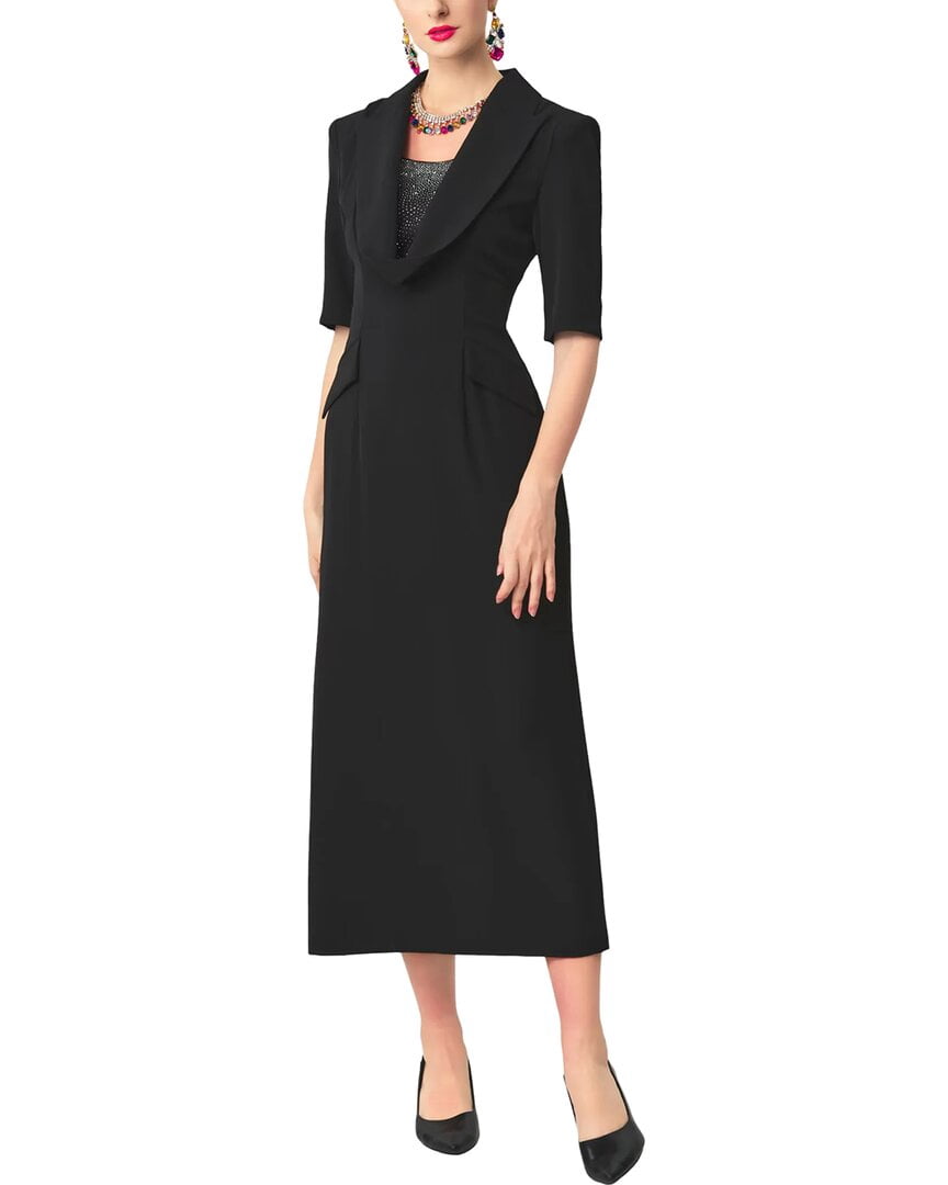 thumbnail image 1 of BURRYCO womens Short Sleeve Midi Dress, 12, Black, 1 of 3
