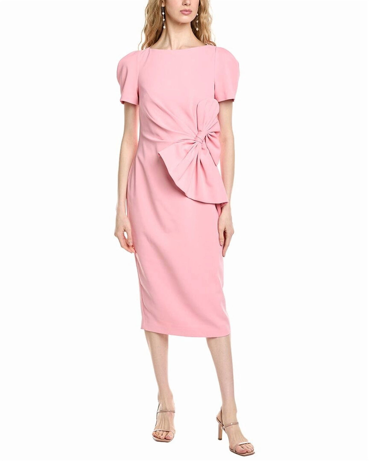 thumbnail image 1 of Badgley Mischka womens Side Bow Cocktail Dress, 4, Red, 1 of 4