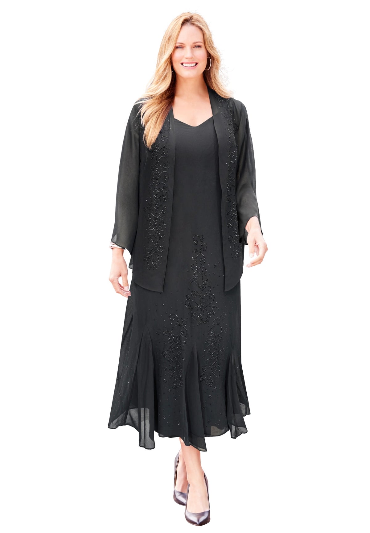 thumbnail image 1 of Catherines Women's Plus Size Masquerade Beaded Dress Set, 1 of 5