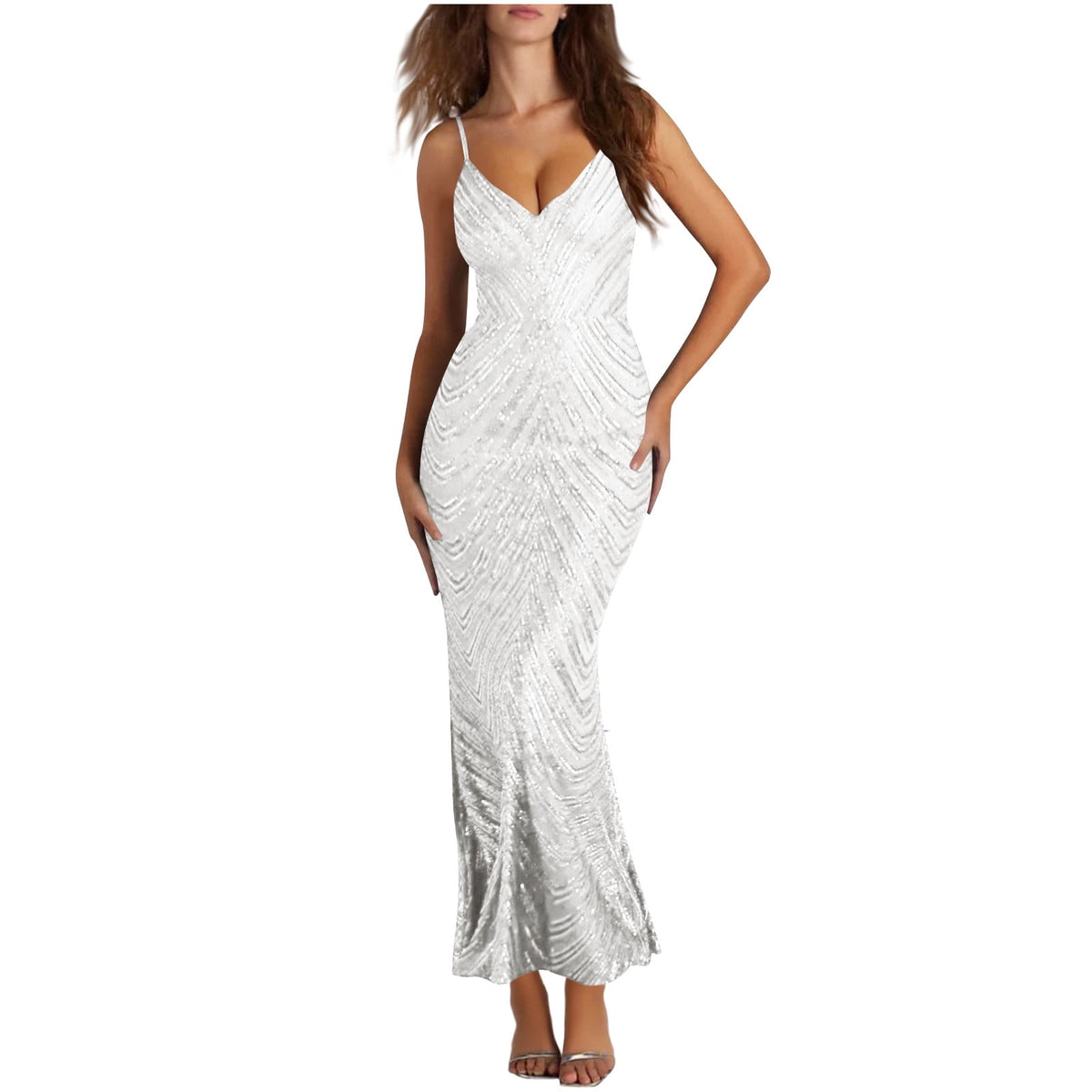 thumbnail image 1 of Cavosen Womens Dresses Formal Crew Neck Sleeveless Maxi Evening Gowns Ball Dress Elegant Wedding Guest Cocktail Party Dress, 1 of 6