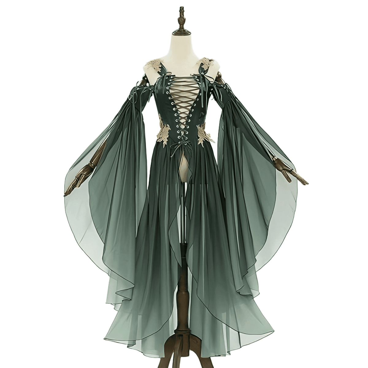 thumbnail image 1 of DAIZBELLA Medieval Renaissance Vintage Dress for Women Elf Style Medieval Dress with Sleeves, XS, 1 of 9