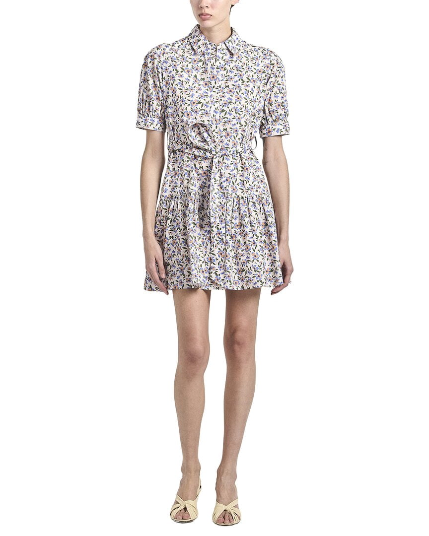 thumbnail image 1 of Derek Lam 10 Crosby womens Luma A-Line Shirt Dress, 0, Blue, 1 of 3