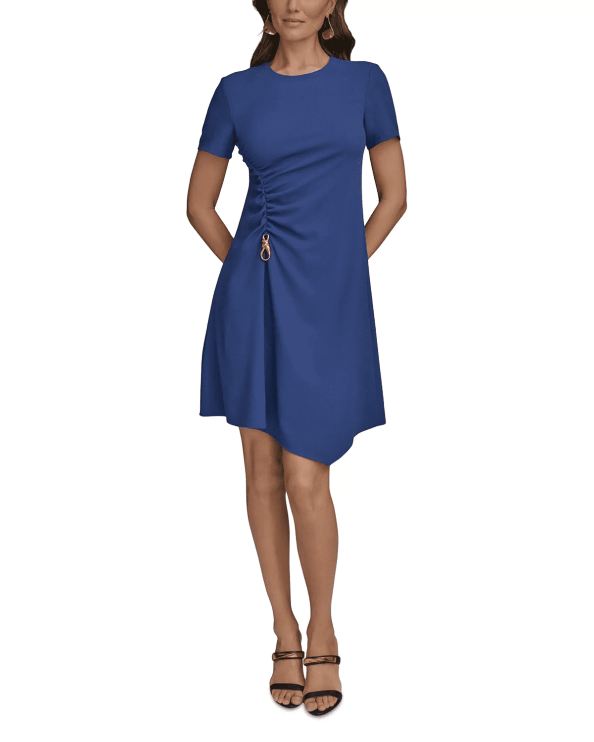 thumbnail image 1 of Donna Karan A-Line Asymmetrical Crepe Mini Dress, Women's, 1 of 6