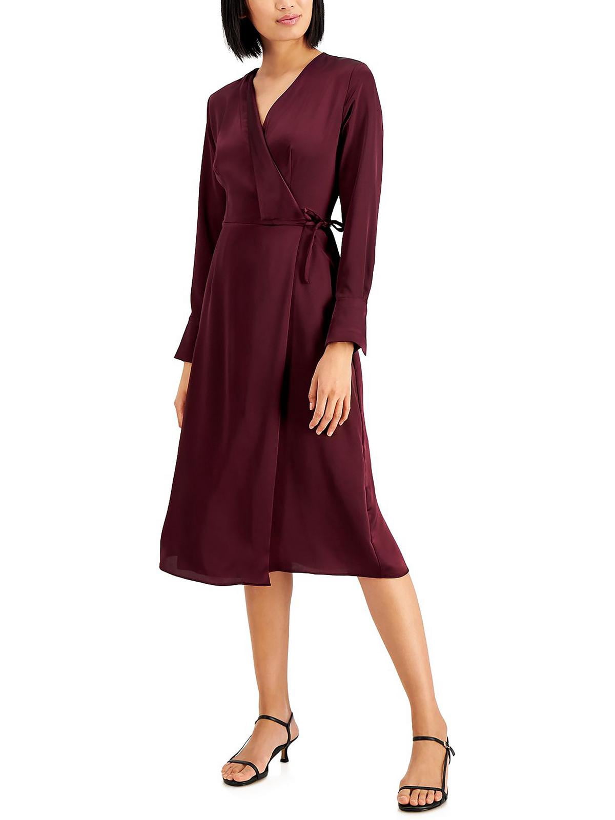 thumbnail image 1 of Inc International Concepts Womens V-Neck Faux-Wrap Dress Potent Purple 4, 1 of 1