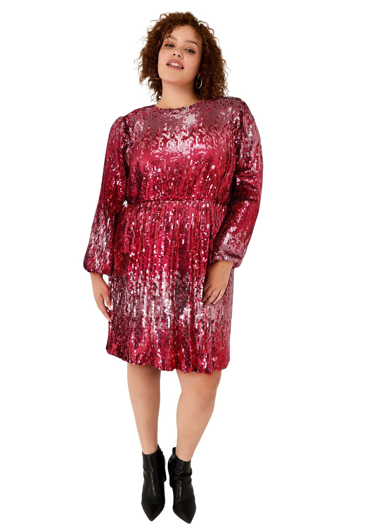 thumbnail image 1 of June & Vie Women's Plus Size Sequin Mockneck Dress, 1 of 3