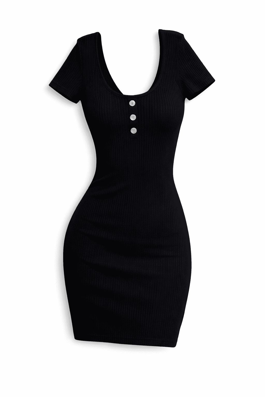 thumbnail image 1 of Live The Process Women's Black Saros Henley Dress, US Medium, 1 of 1