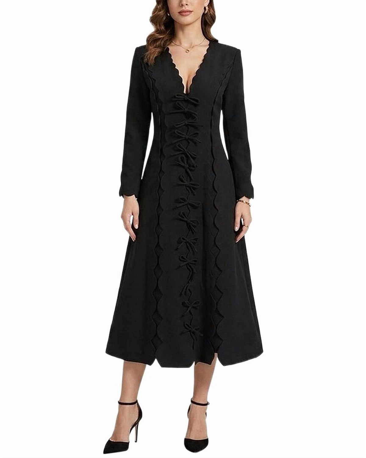 thumbnail image 1 of MIRA RICHI womens Midi Dress, 6, Black, 1 of 3