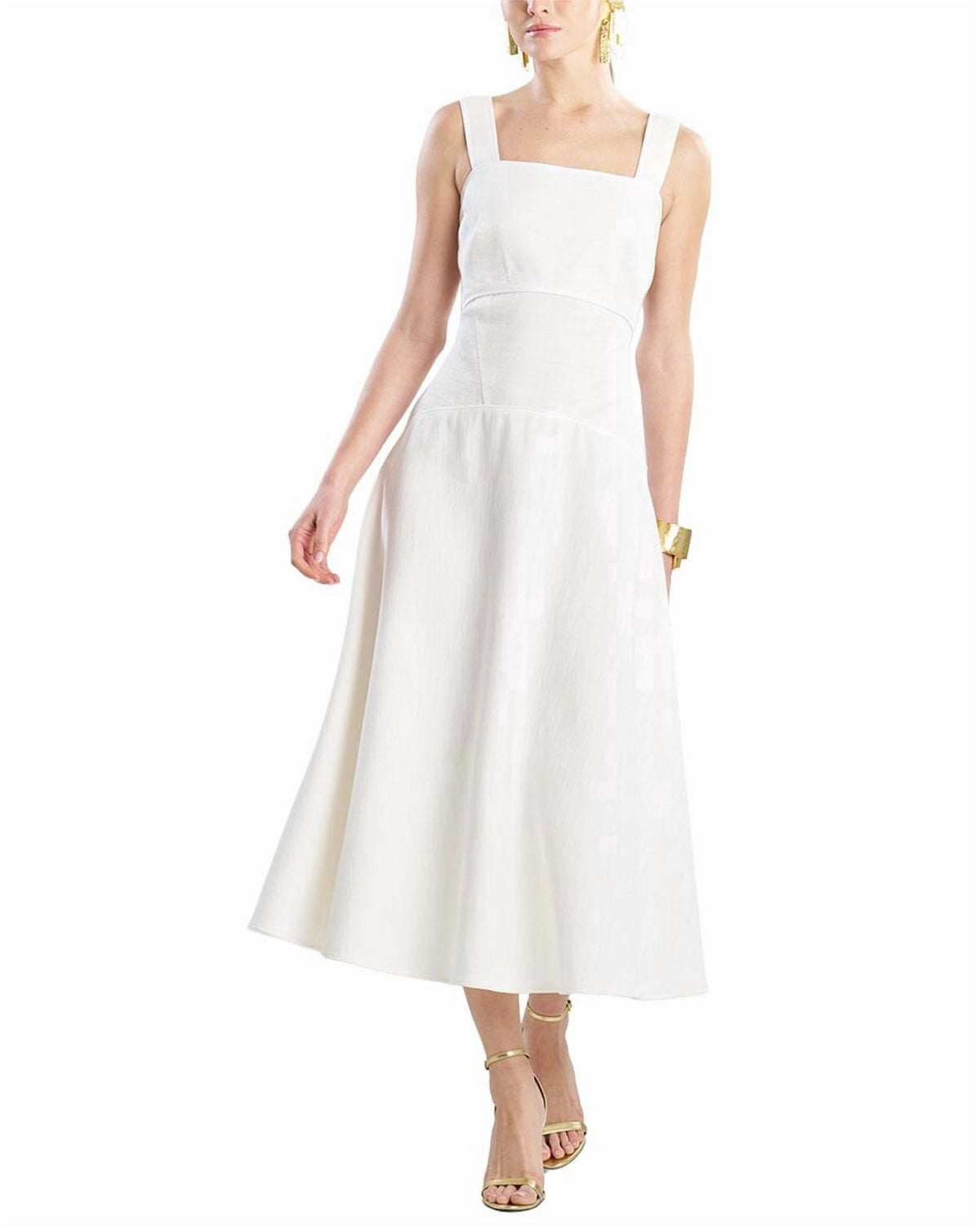 thumbnail image 1 of Natori womens Stretch Basketweave Sundress, 4, White, 1 of 4
