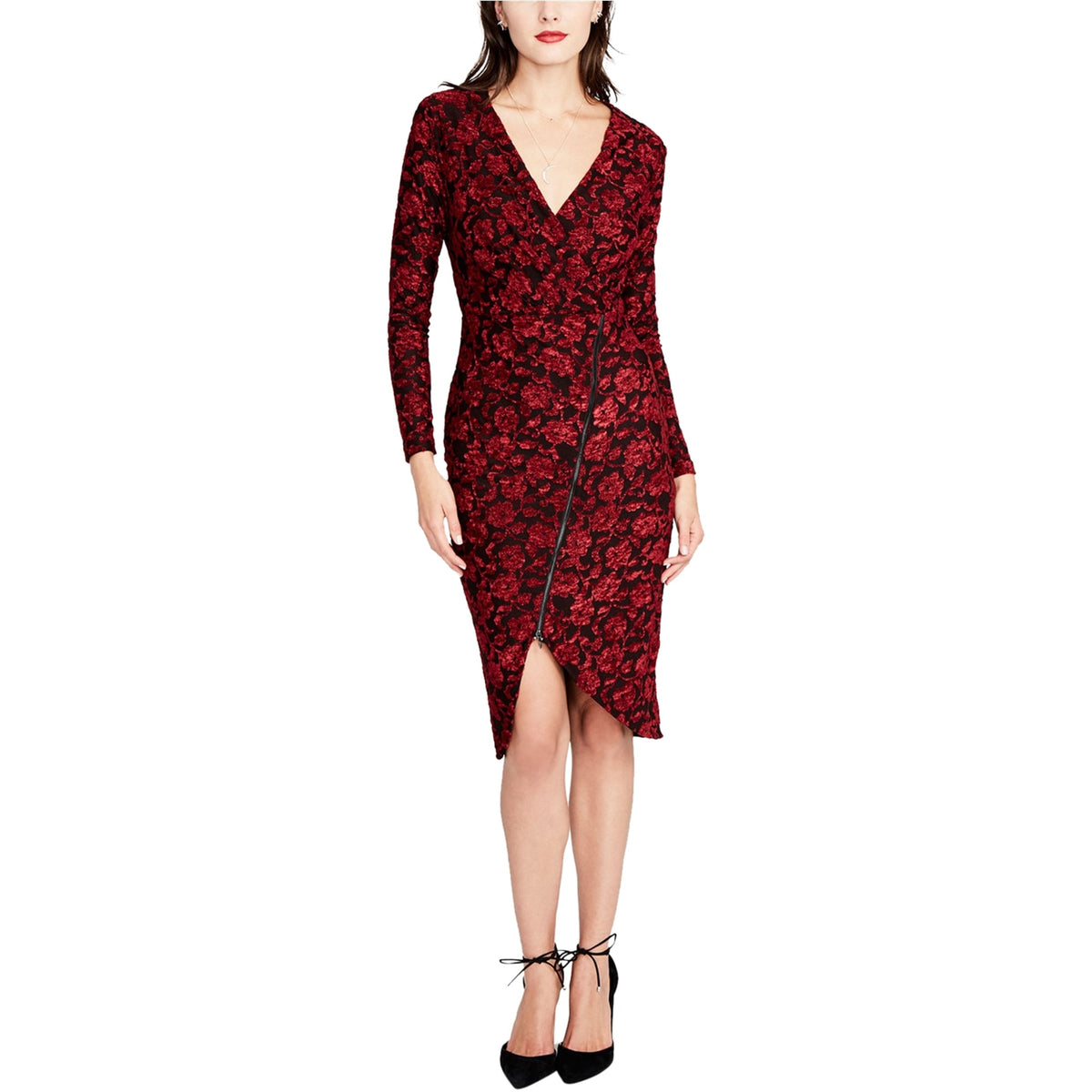thumbnail image 1 of Rachel Roy Womens Embroidered Midi Dress, Red, Small, 1 of 2