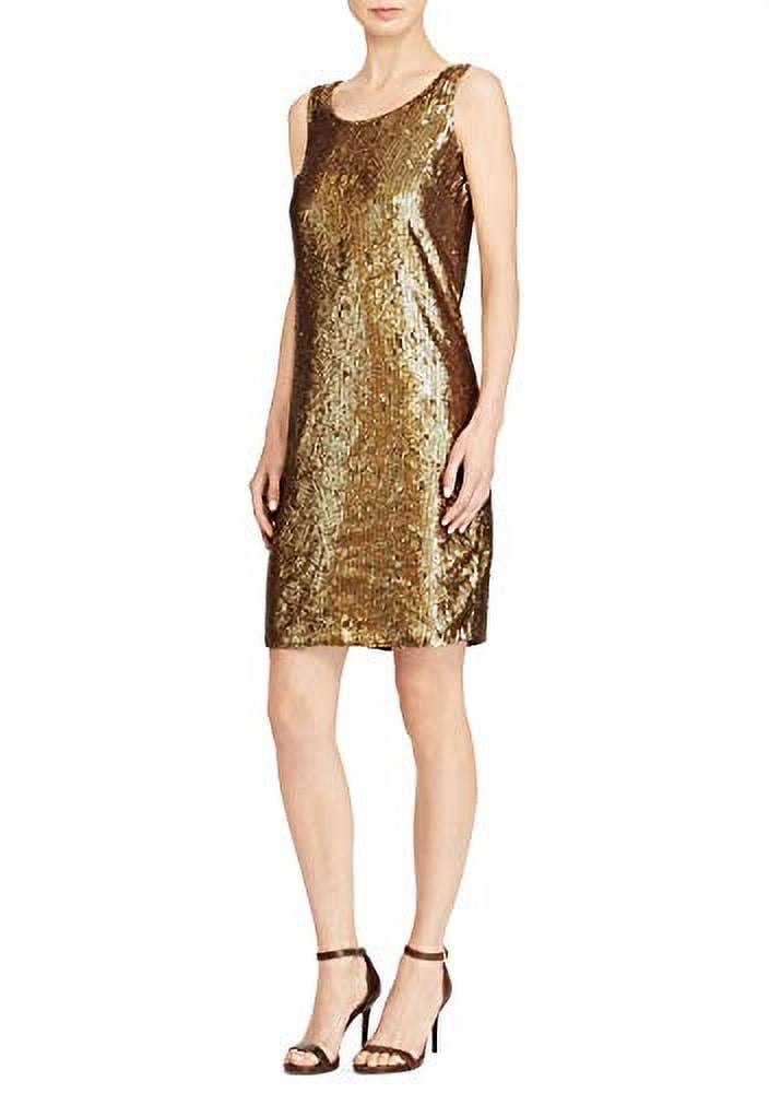thumbnail image 1 of Ralph Lauren Lauren Sequined Shift Dress, Copper (0), 1 of 2