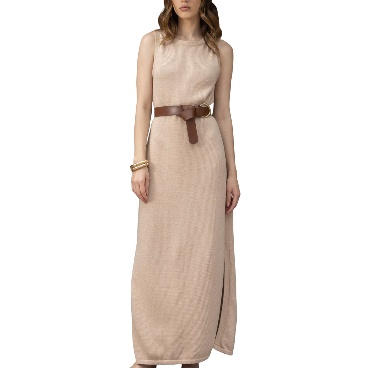 thumbnail image 1 of Seychelles Maxi Dress for Women 100% Peruvian Cotton Boho Summer Dresses - Sand (Small), 1 of 8