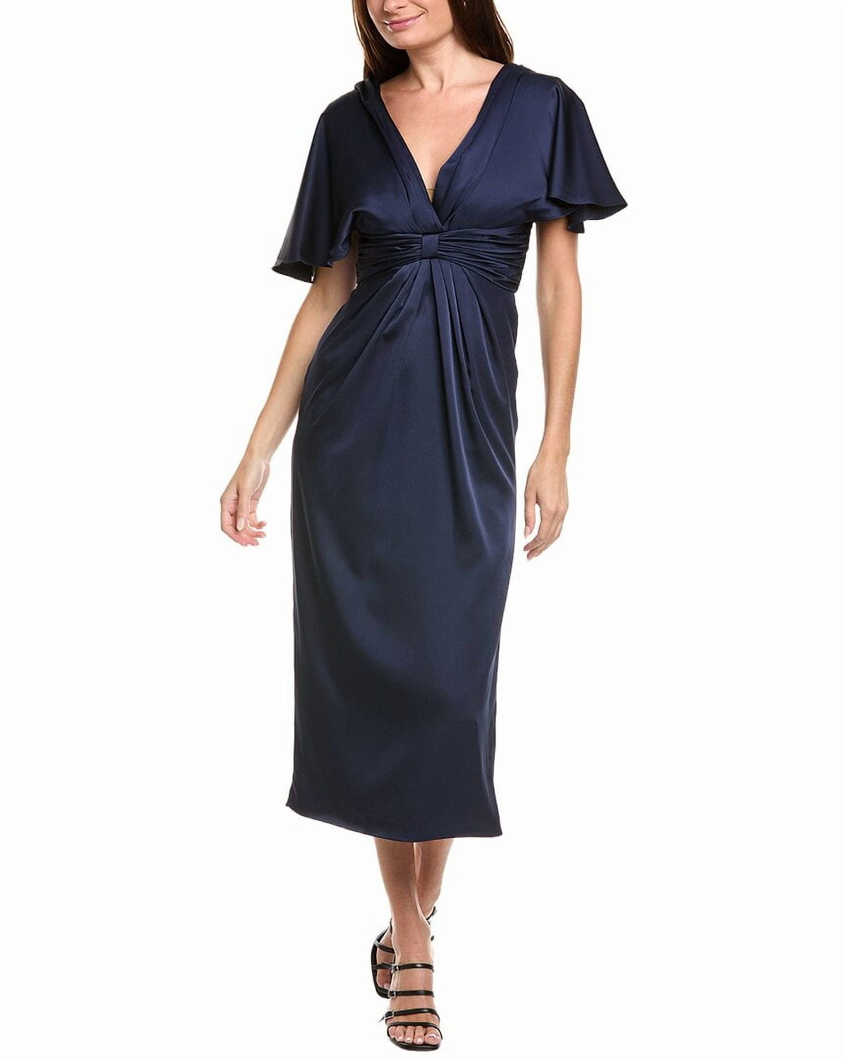 thumbnail image 1 of Theia womens Lucia Kimono Midi Dress, 0, Blue, 1 of 4