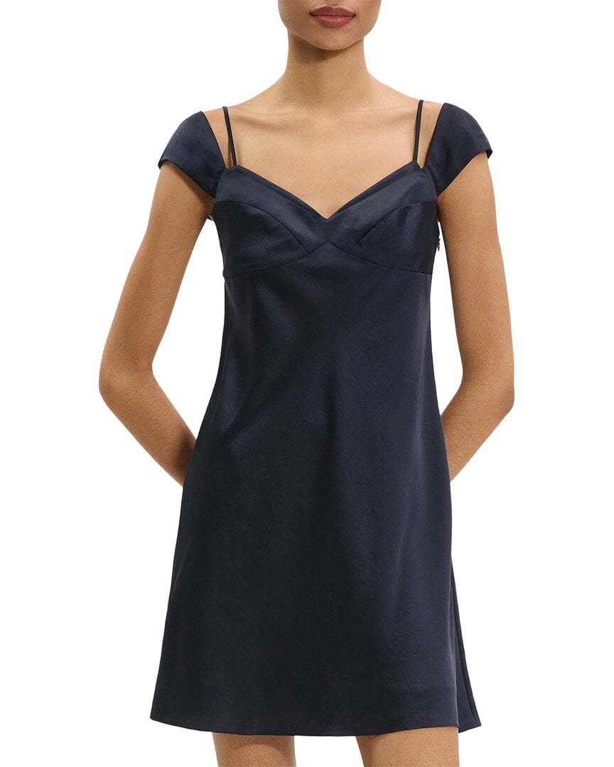 thumbnail image 1 of Theory womens Crushed Satin Cami Dress, 4, 1 of 3