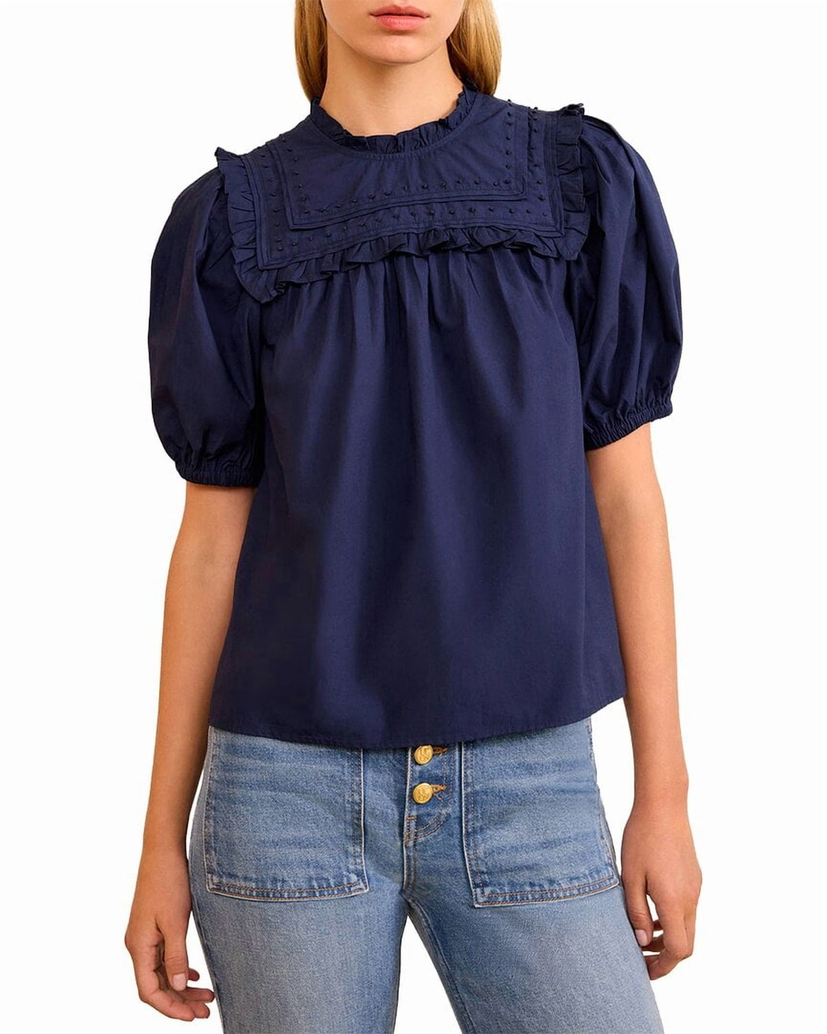 thumbnail image 1 of Ulla Johnson womens Adeline Puff Sleeve Top, 10, 1 of 3