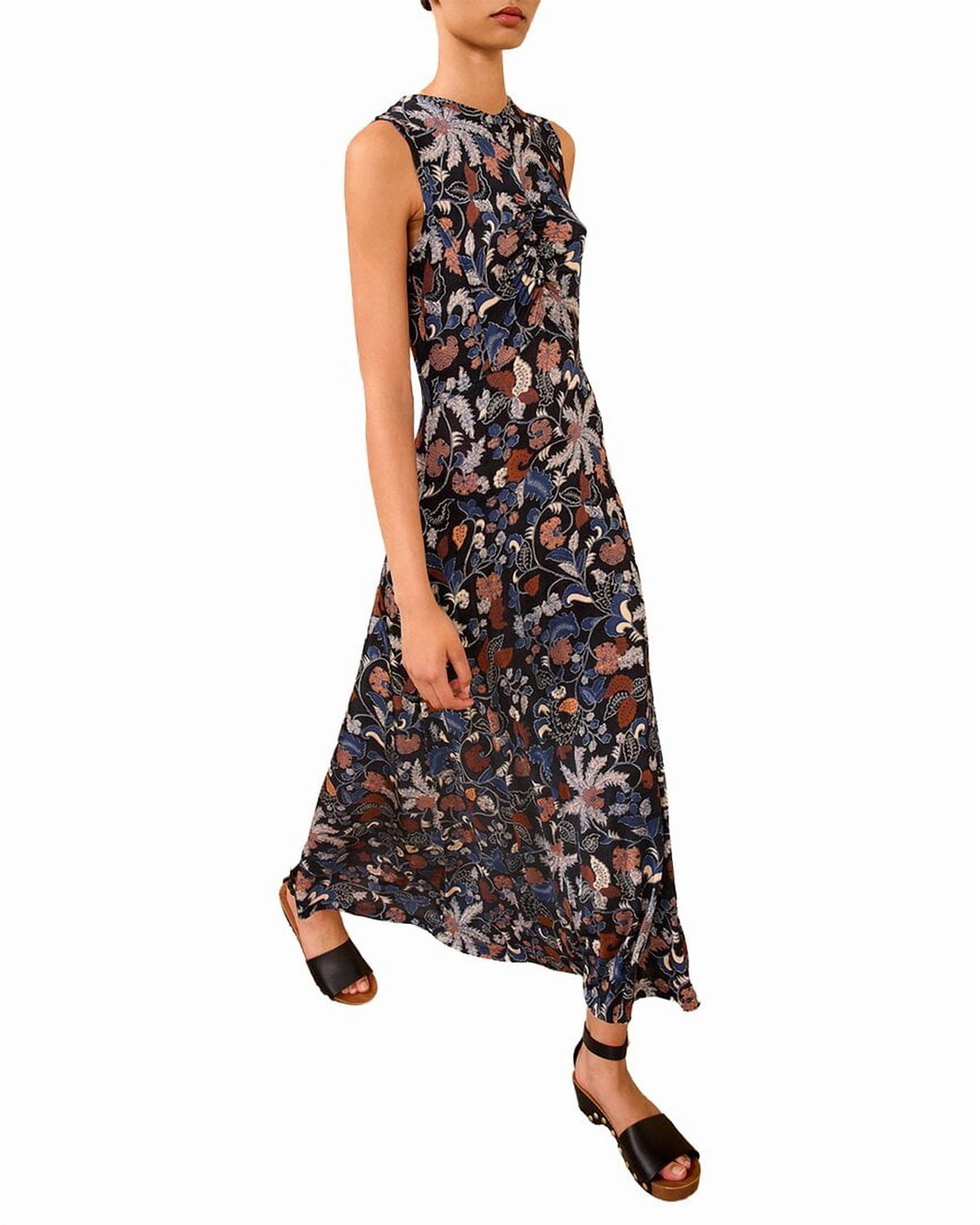 thumbnail image 1 of Ulla Johnson womens Lina Ruched Midi Dress, s, 1 of 3