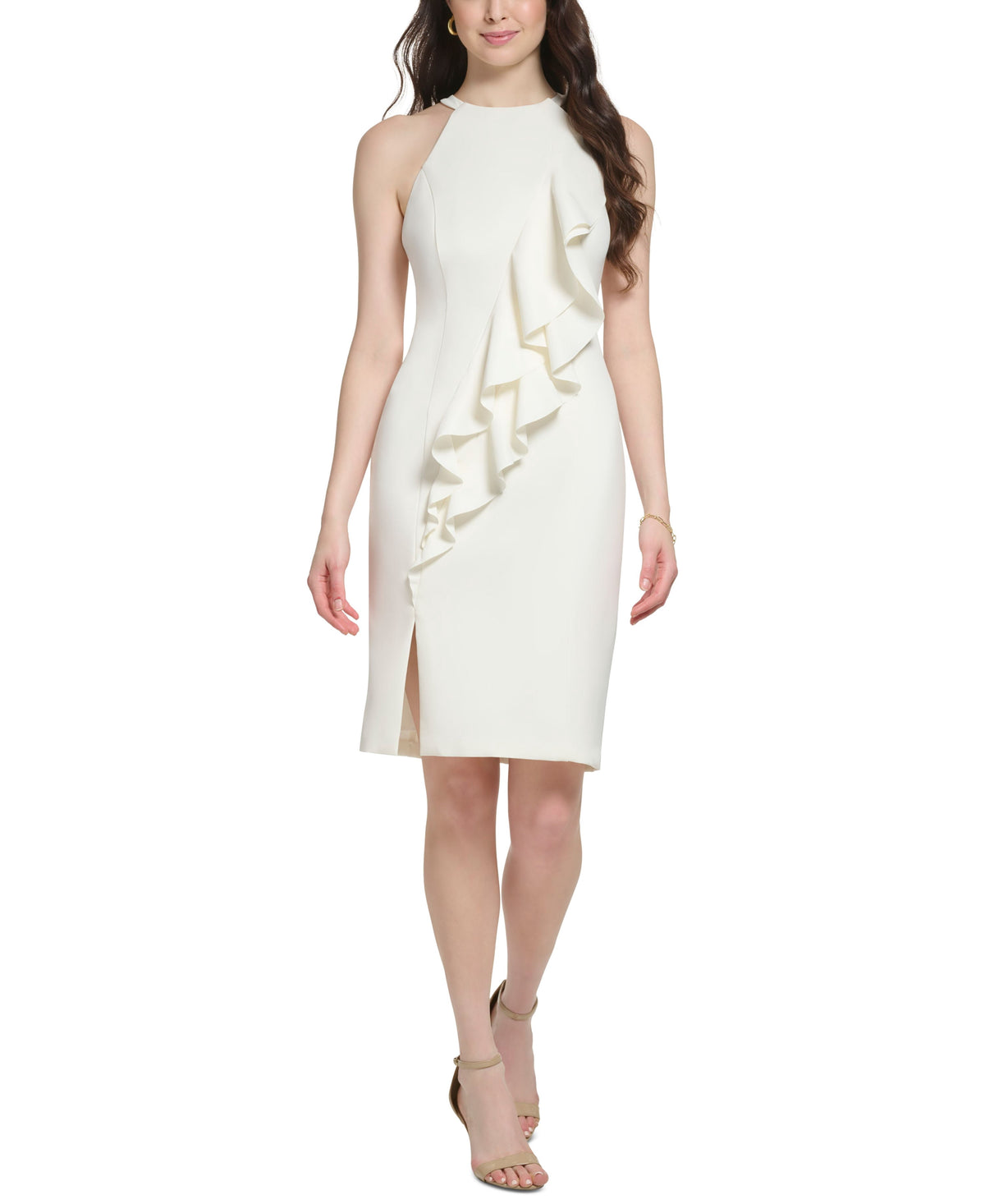 thumbnail image 1 of Vince Camuto Halter Bodycon Dress Ivory 2, 1 of 1