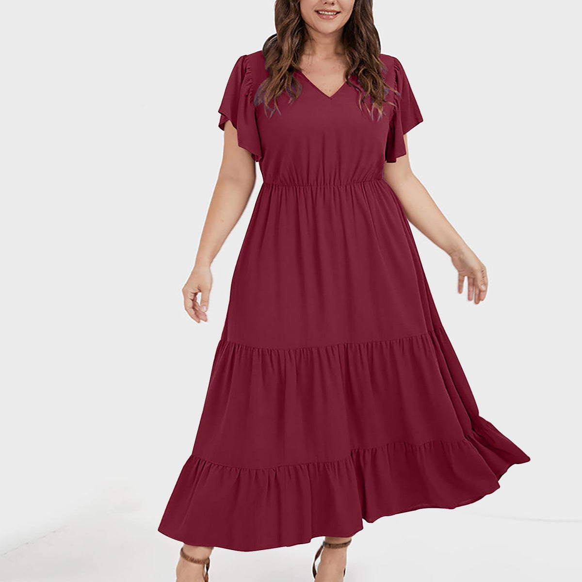thumbnail image 4 of Awdenio Dresses for Women Plus Size Dress for Women V Neck Summer Casual Sundresses Pocket Sleeveless with Pockets, 4 of 8